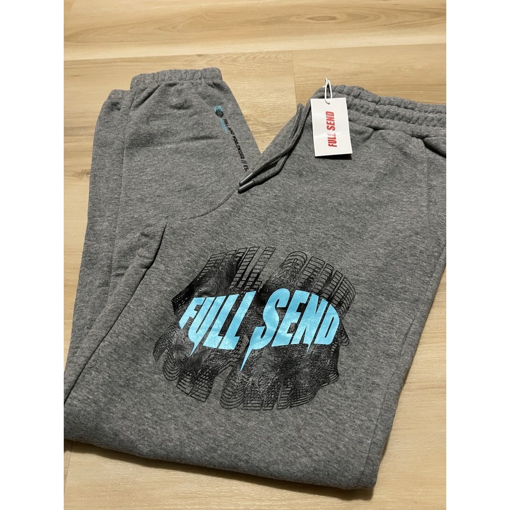 NWT Full Send Sweatpants Gray With Teal and Black New Size XS